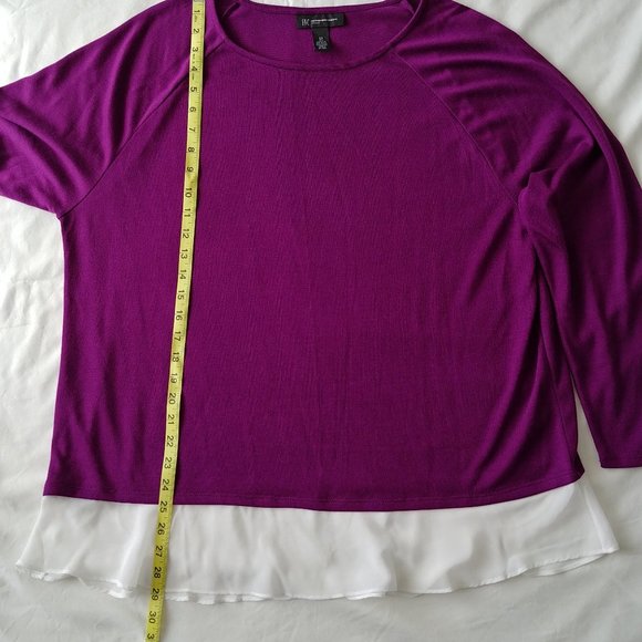 INC International Concepts Women's Faux-Layered Sweater 2X Purple - Picture 10 of 12